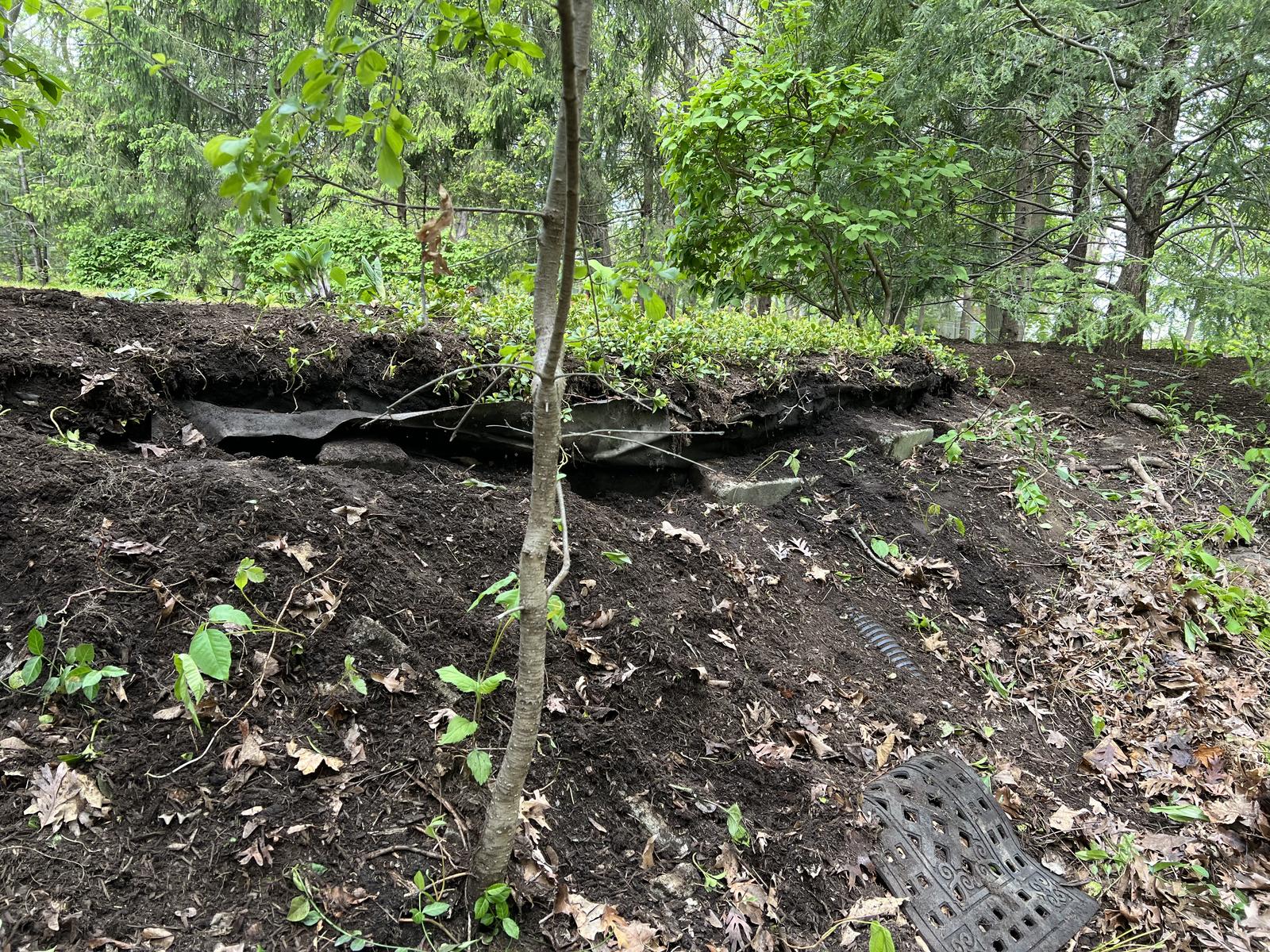 New retaining wall being built